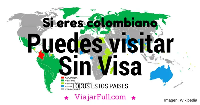 paises a los que se puede viajar sin visa desde colombia
