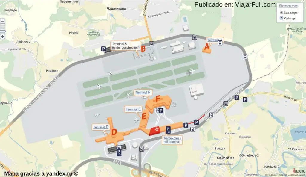 mapa aeropuerto Sheremetyevo Airport map