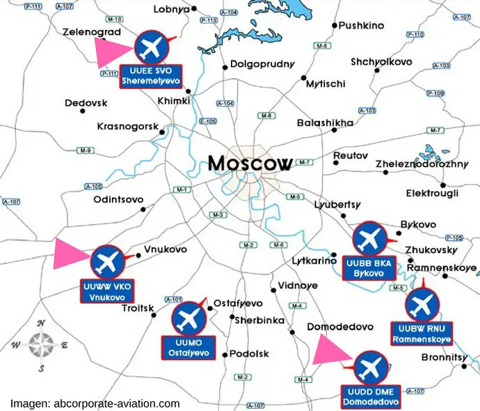 ubicacion aeropuerto de Moscu Rusia