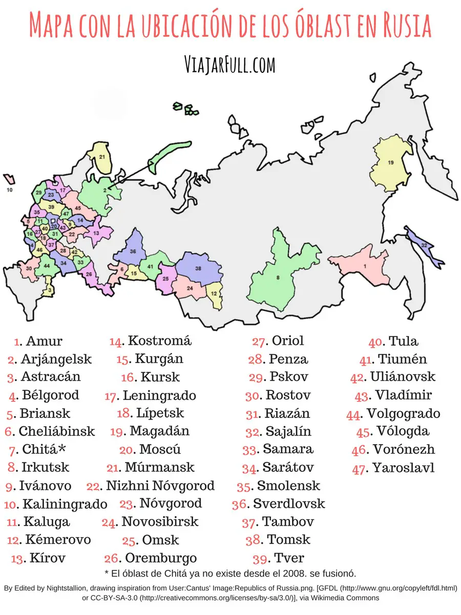 Mapa ubicacion oblast en Rusia