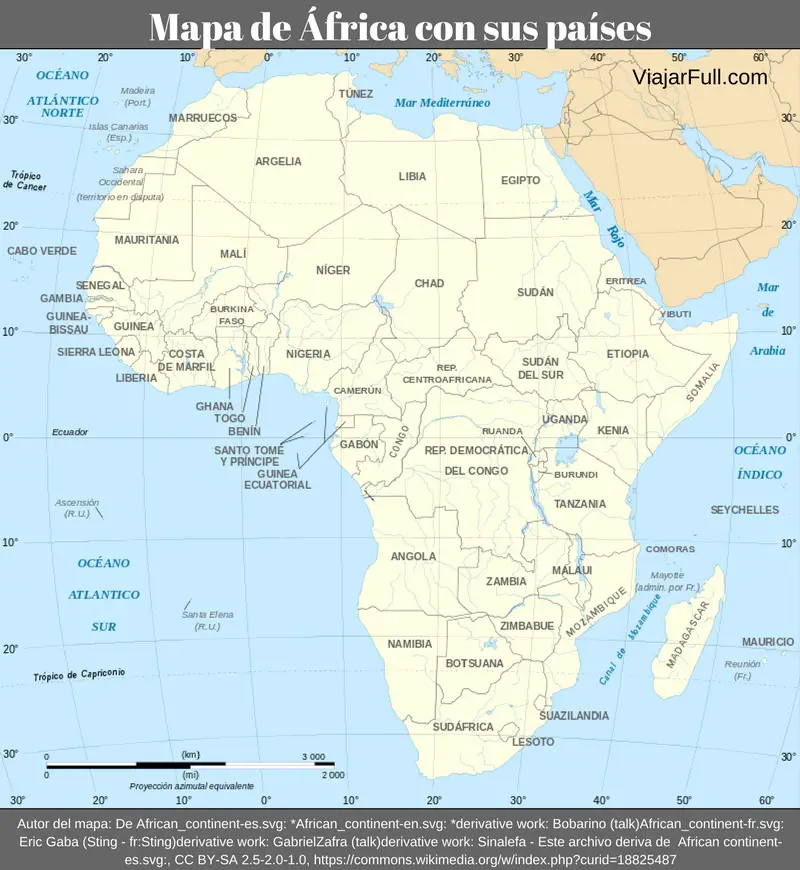 mapa de Africa con sus paises