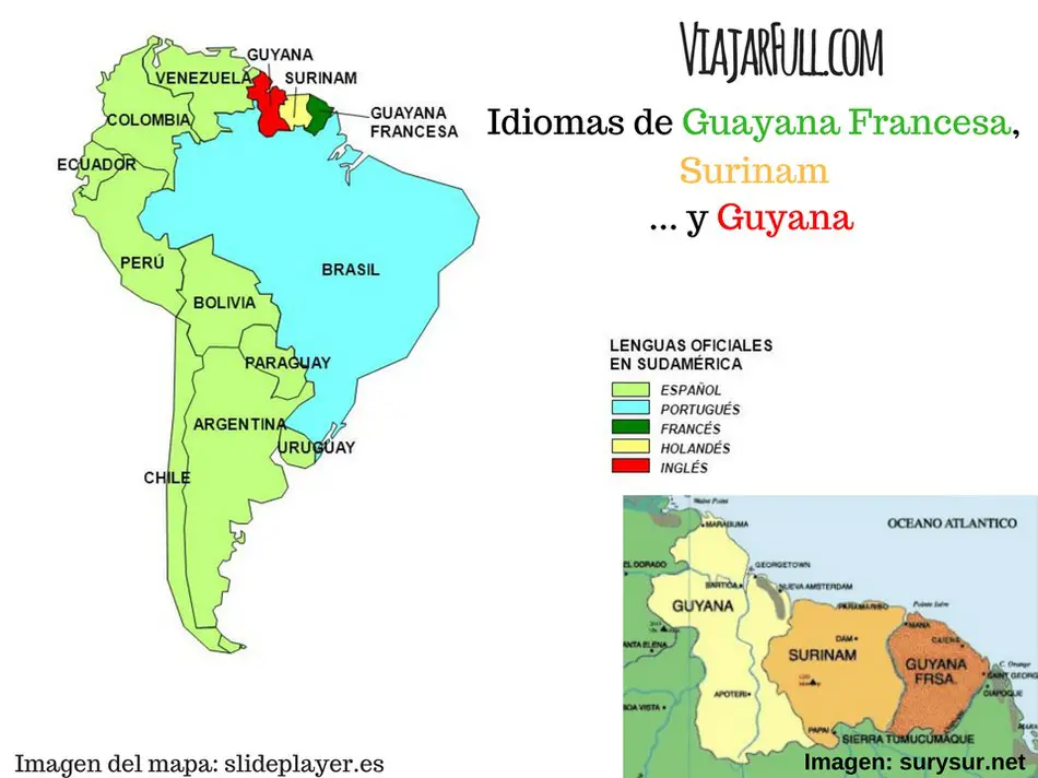 idiomas de Guayana Francesa Surinam y Guyana