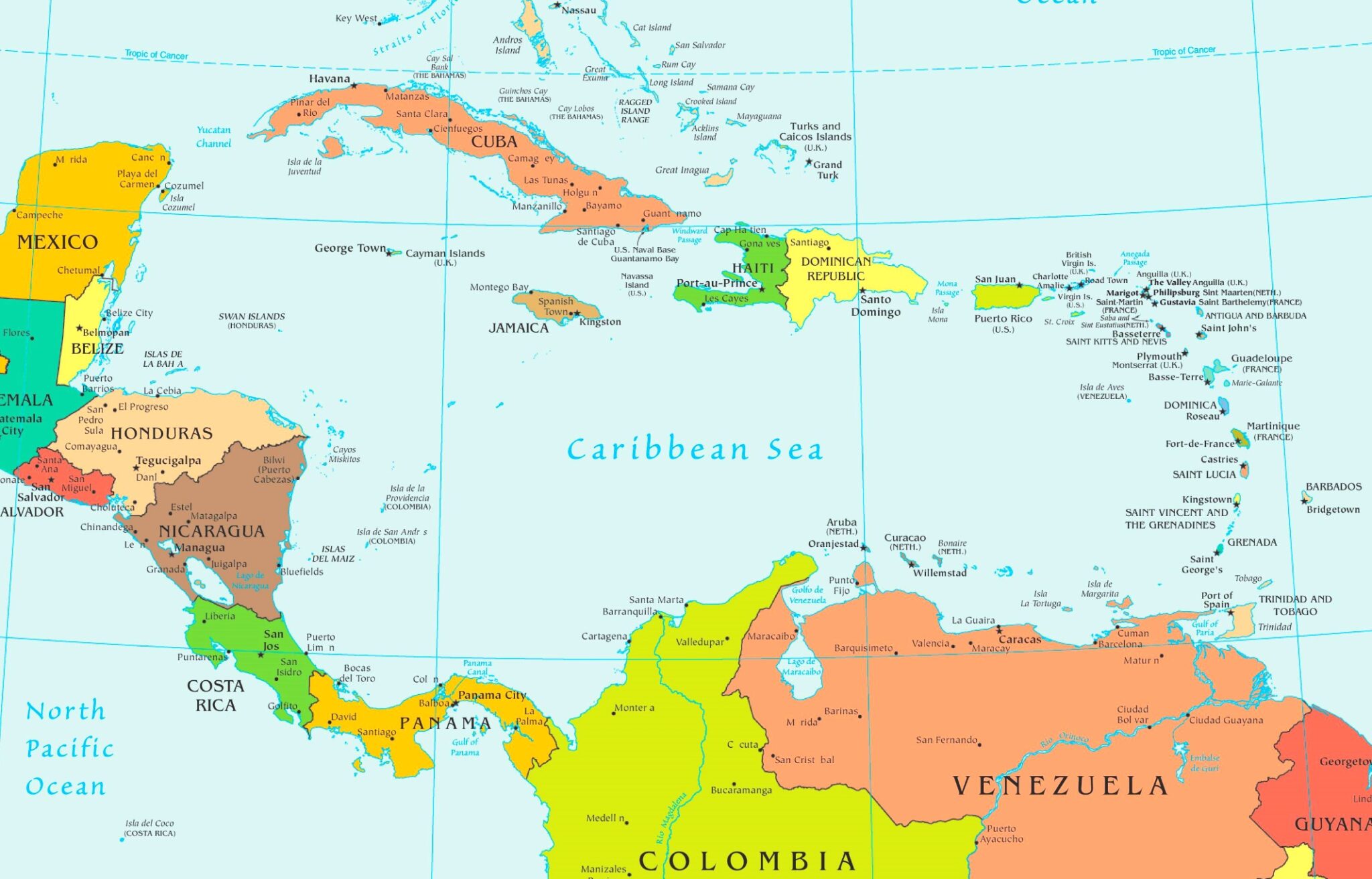 Mar Caribe Mapa 2048x1313 
