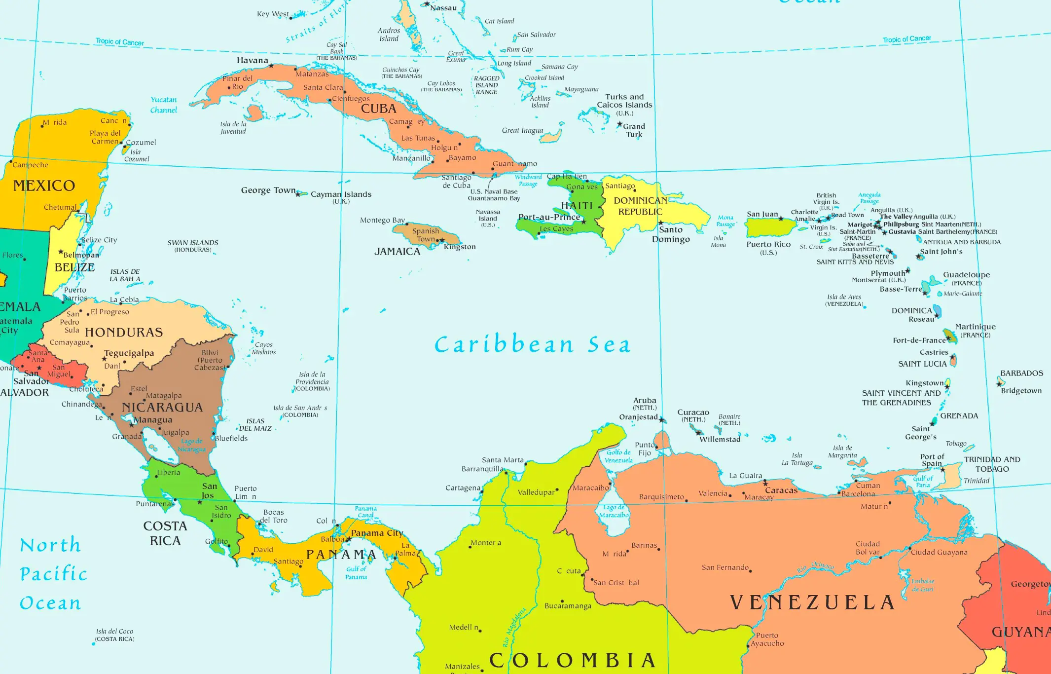 Paine Gillic Inconcebible Admirar Mar Caribe En El Mapamundi Mirilla