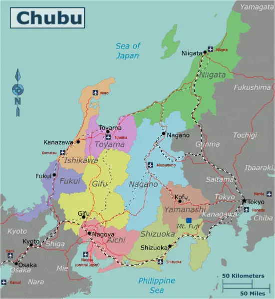 Chubu mapa