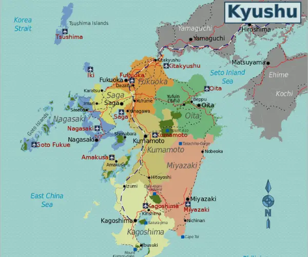 kyushu mapa
