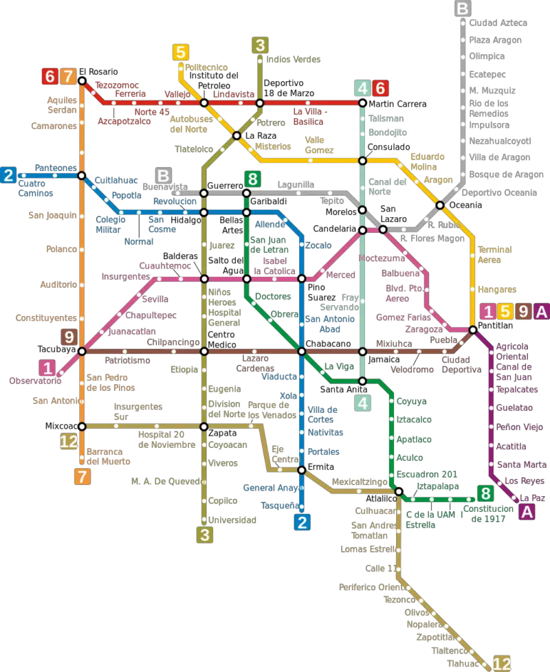 mapa del metro de cdmx